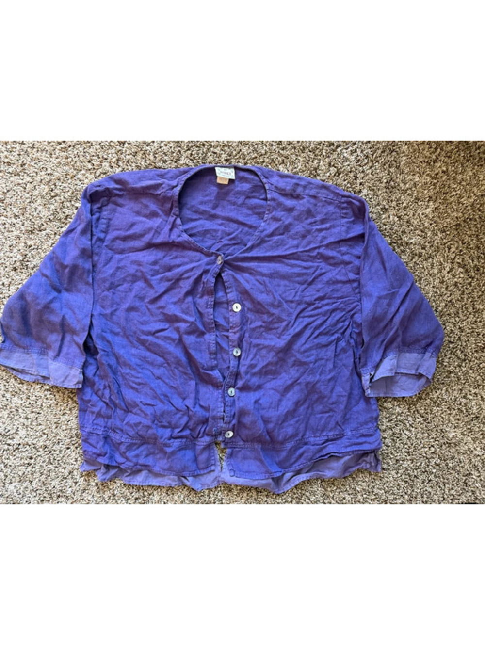 Donna vintage purple 100% linen women’s top 3XL
